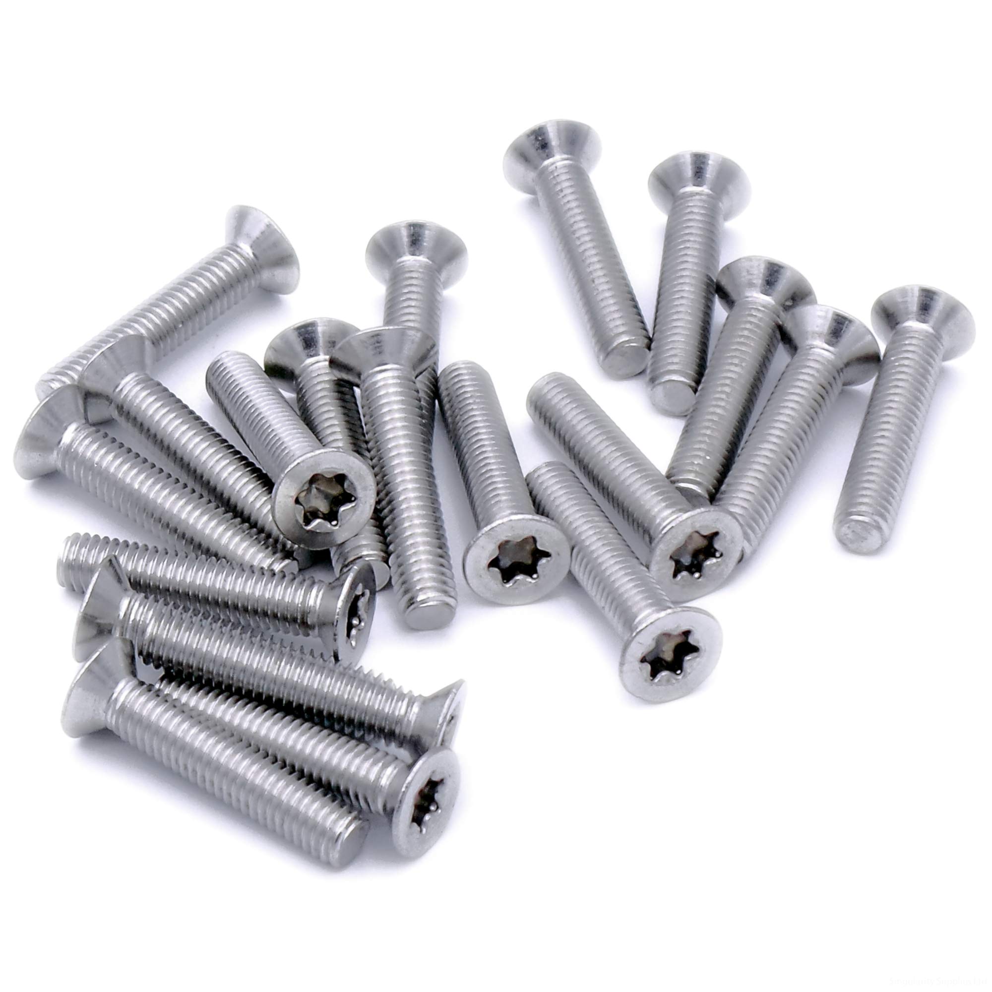 Singularity Supplies Silver M6 (6Mm X 25Mm) Tx Socket Countersunk Machine Screw (Bolt) - Stainless Steel (A2) (Pack Of 20)