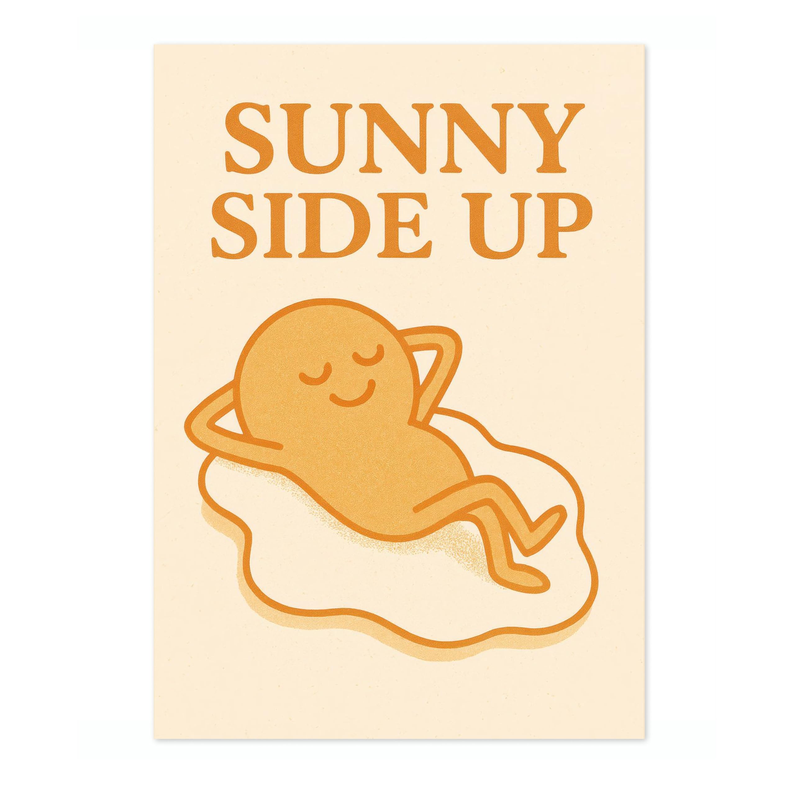 Sunny Side Up Kitchen Wall Art, Modern Food Poster, Cartoon Mascot Prints, Kitchen Typographic Home Decor, A4 (Print Only) - 29.7x21cm โ image 1
