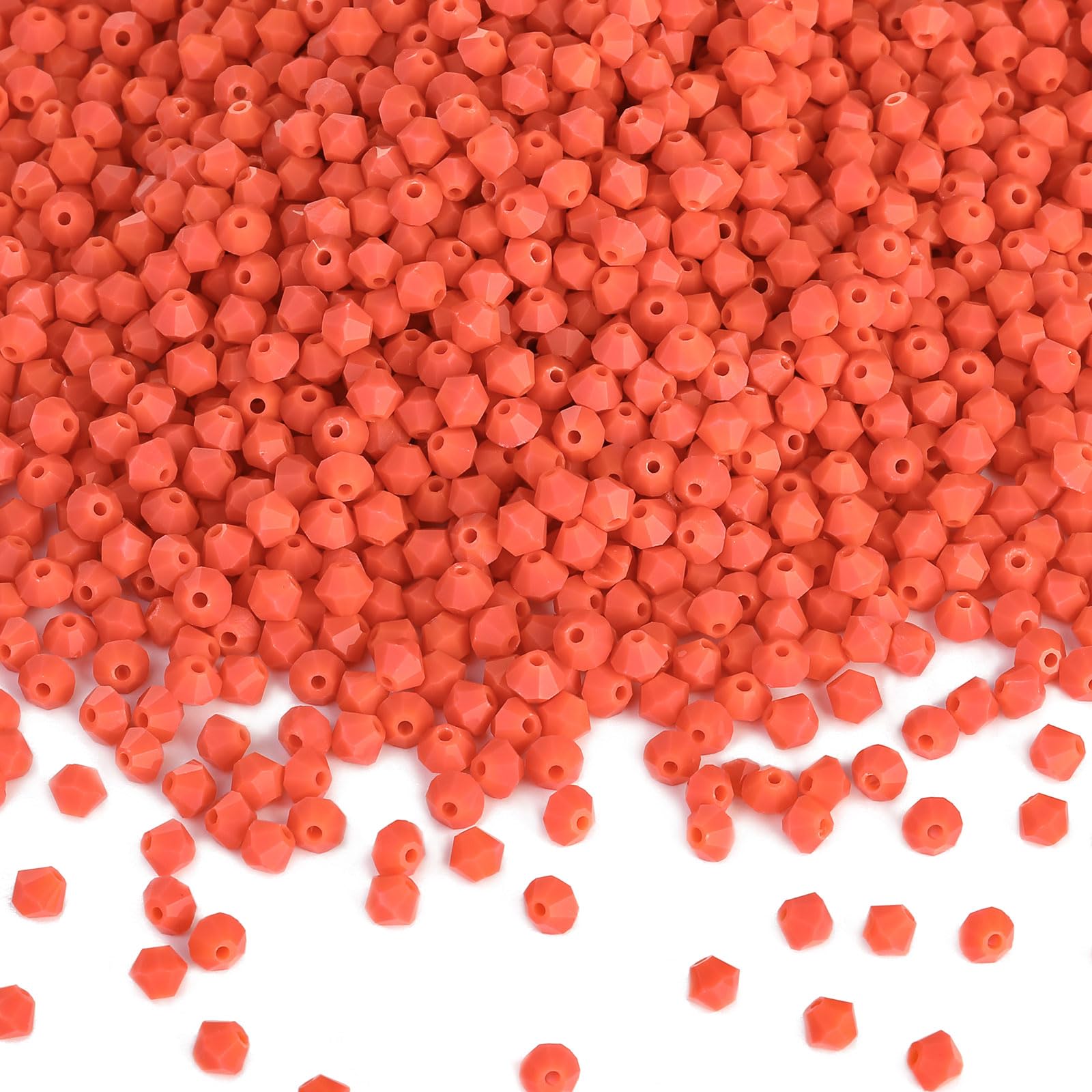 DoDoBeads 720 Pcs 4mm Bicone Crystal Beads, Opaque Watermelon Red Beads for Bracelet Making, Glass Beads for Bracelet Making, 4mm Beads for Jewellery Making, Small Beads for Friendship Bracelets — image 1
