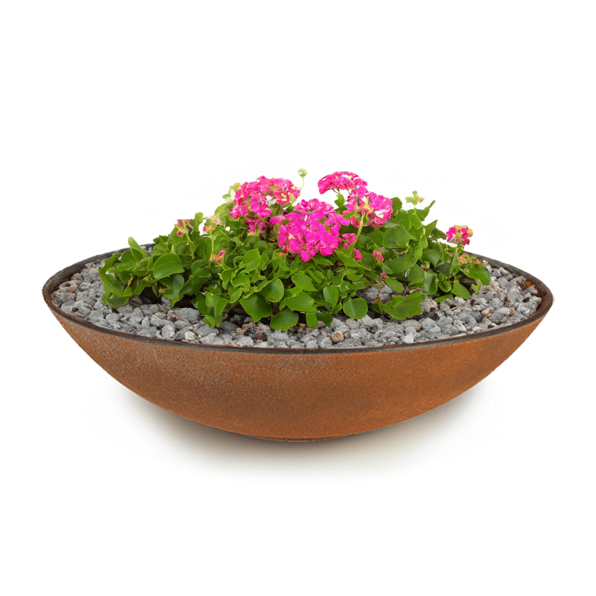Matches21 Home & Hobby Rust Brown Weatherproof Planter For Outdoor Use In 35 Cm - Rust Look As Flower Bowl - Decorative Bowl