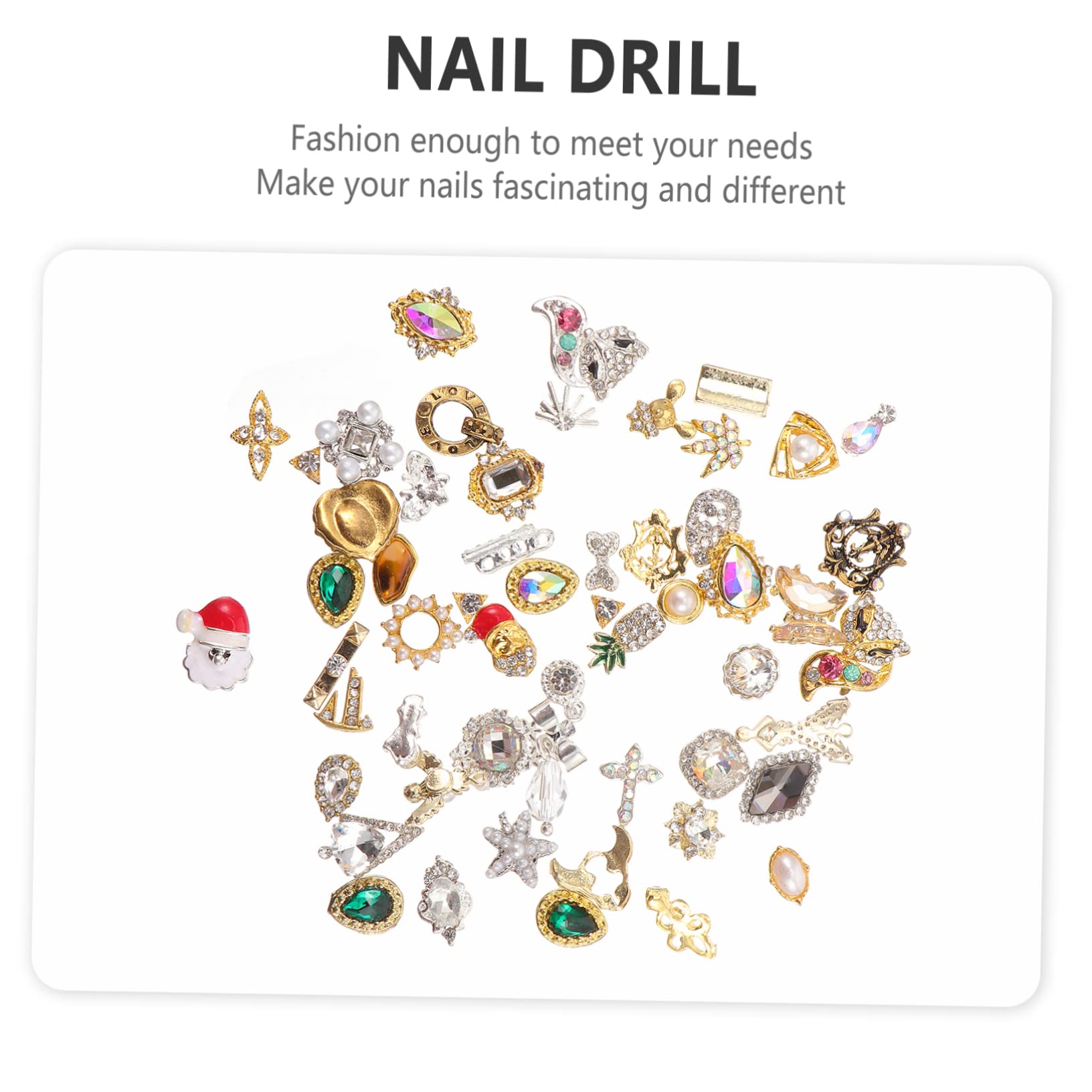 Beavorty 2 Set Di Ciondoli Per Nail Art Strass Per Nail Art Gioielli Per Unghie Lucidi Multiforme Set Di Gioielli Per Unghie Per Artigianato 50 Pezzi*2