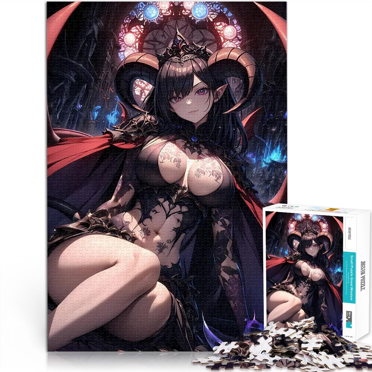 1000 Piece Jigsaws for Adults Demon Queen Anime Art Interessante Stressreduzierung Die Liebe zwischen Paaren stärken38x26cm
