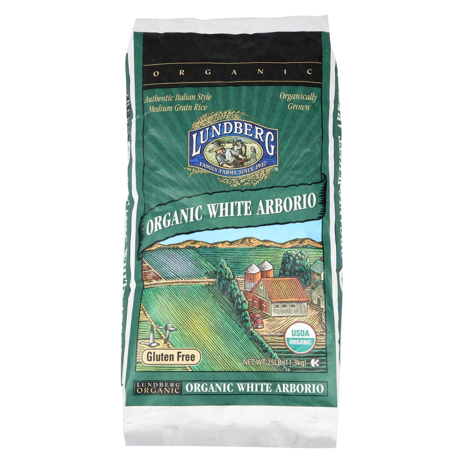 Lundberg Family Farms Organic California White Arborio Rice - Single Bulk Item - 25LB