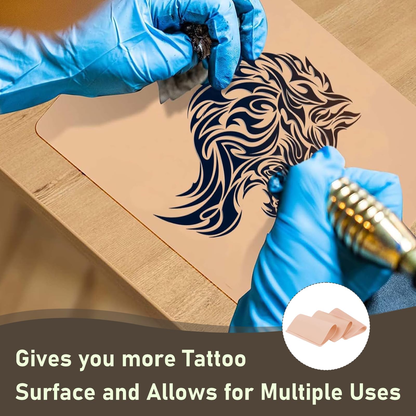 12 Piezas Piel Sintética para Tatuaje, Silicona Piel de Tatuaje Doble Cara Piel de Práctica en Silicona Flexible para Microblading Cejas y Tatuajes Máquina Agujas Uso Profesional y Principiantes