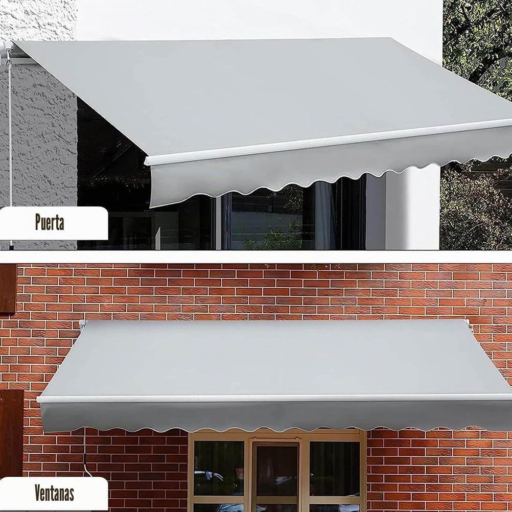 Lona para toldo Exterior, Tela de Repuesto para toldo, Tela Impermeable Ripstop, poliéster 320 g, Estructura no incluida,Camel,(10x8.2ft) 3x2.5m