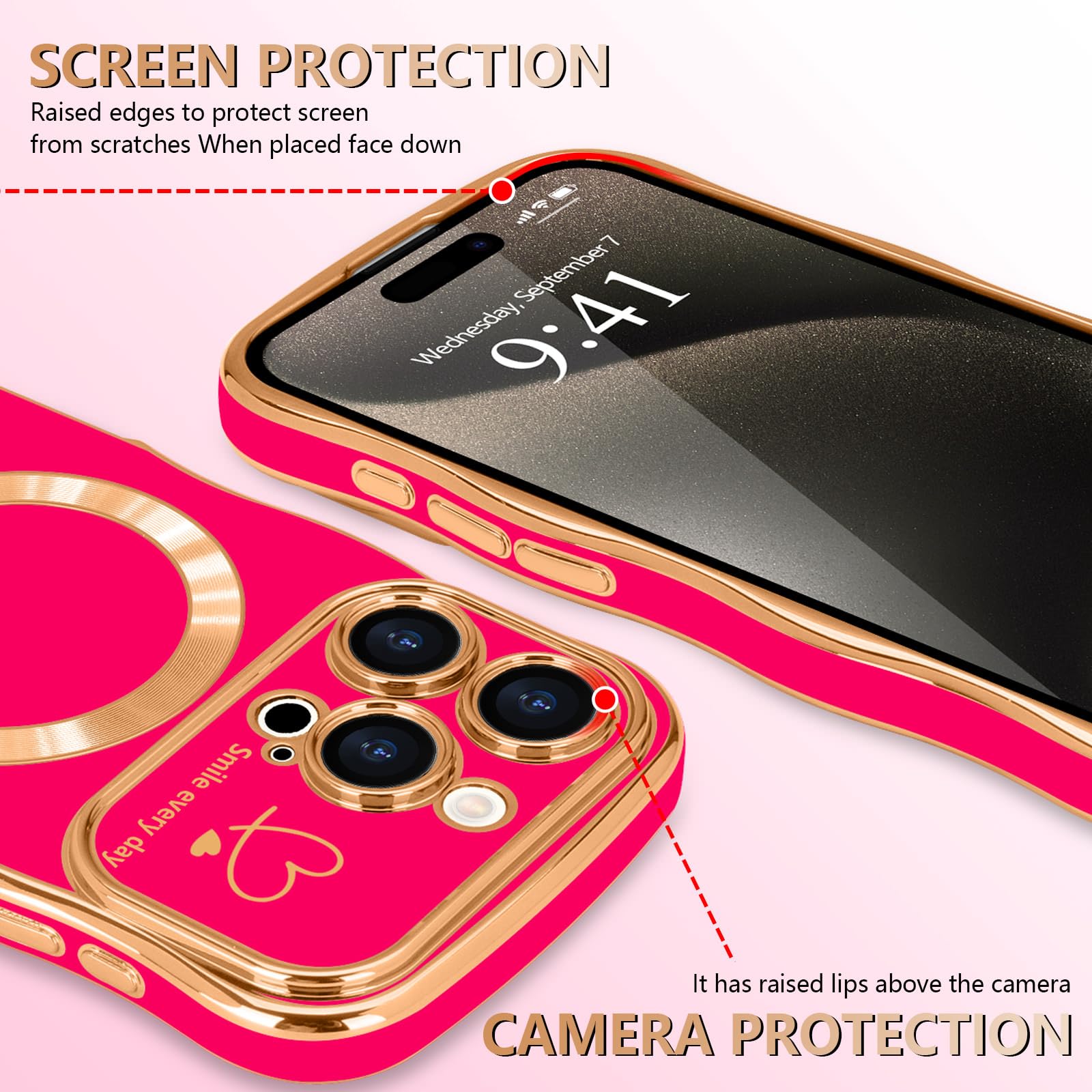 Custodia Per Telefono Con Carica Wireless Magnetica Con Placcatura Di - Foto 4