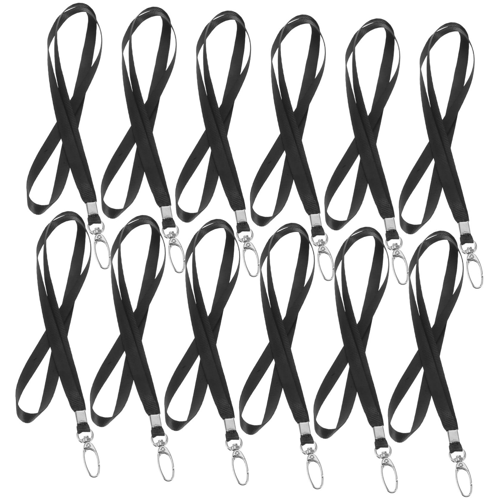 Hemobllo 50pezzi Cordino per Badge Identificativi Cordino Porta Badge con Clip Rotante Identificative Identificativo Cordini Neri all Ingrosso