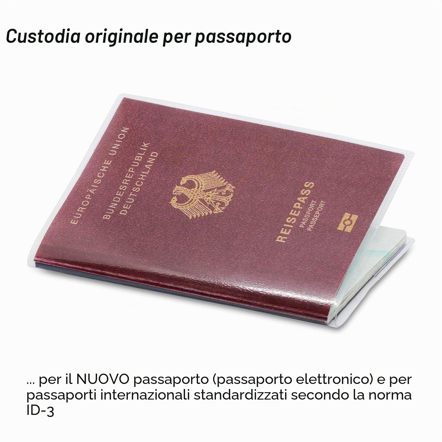 Nekava 2 custodie per passaporto per il nuovo passaporto, resistenti ai documenti e trasparenti in custodia antistrappo. Protegge il passaporto da acqua, polvere e sporcizia, trasparente, 132 x 191mm