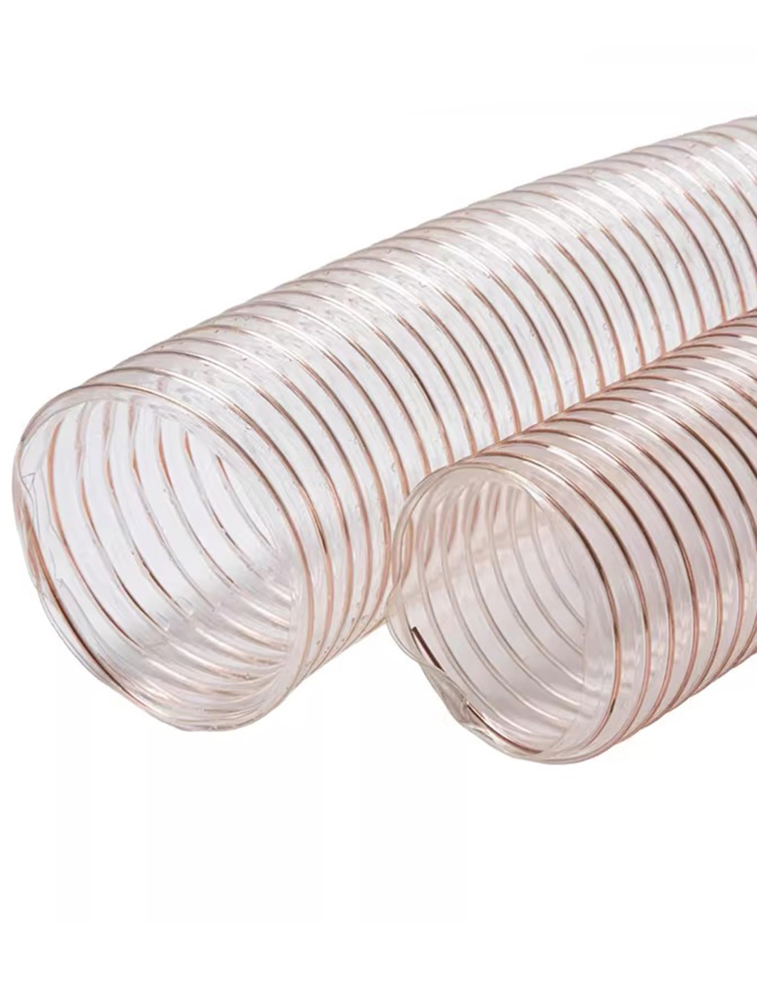 Manguera flexible de poliuretano | 125 mm de diámetro y 2 mm de grosor | Tubo de extracción de polvo transparente para carpintería industrial Equint y sistemas de vacío