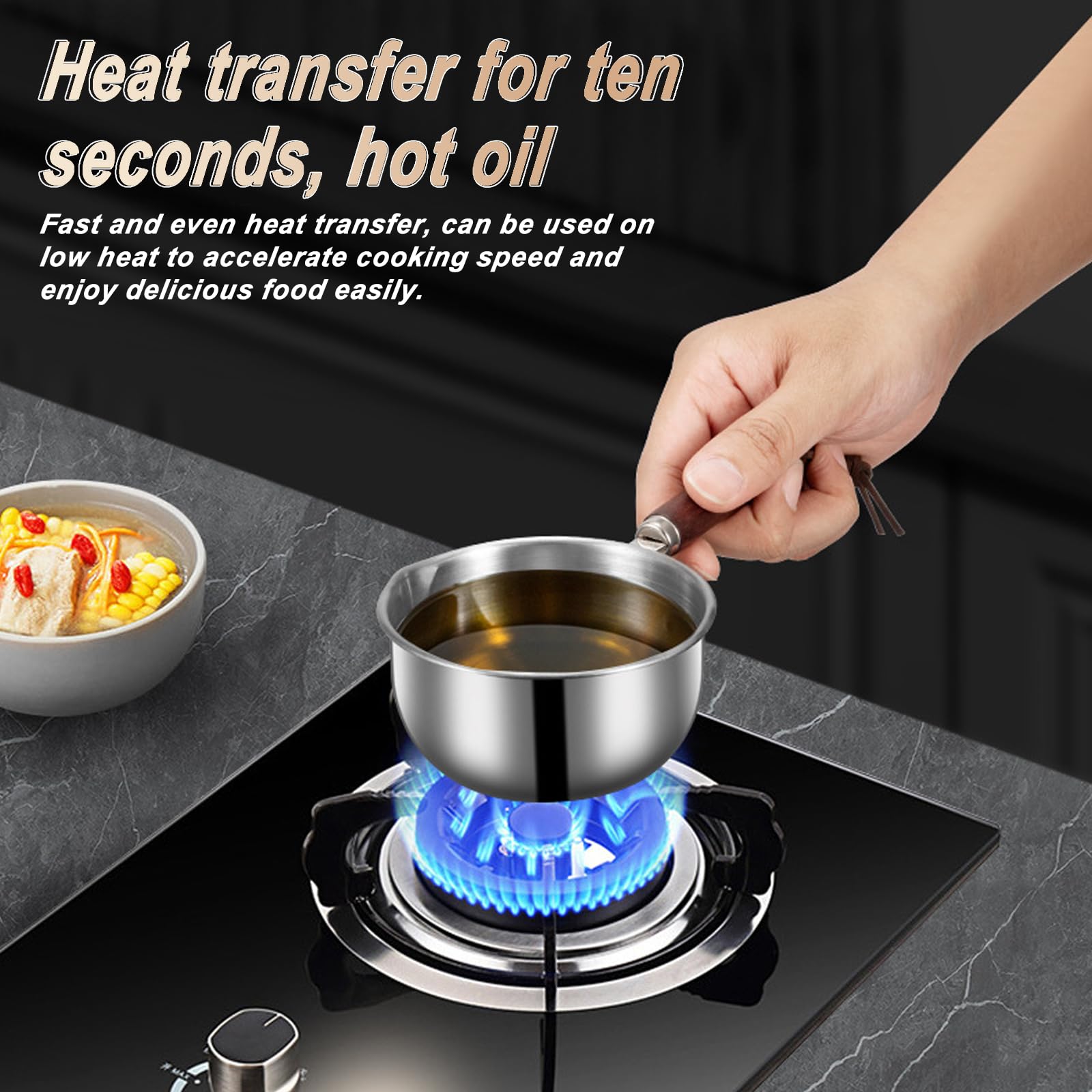ROSMARINO Bollilatte per Induzione in Acciaio Inox 1,5L | Moderna Casseruola, Scaldalatte
