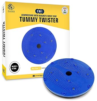 PRO365 Waist Disc Acupressure With Magnets Reflexology Slimming Abdominal 2 in 1 tummy twister Ab Exerciser (Blue)