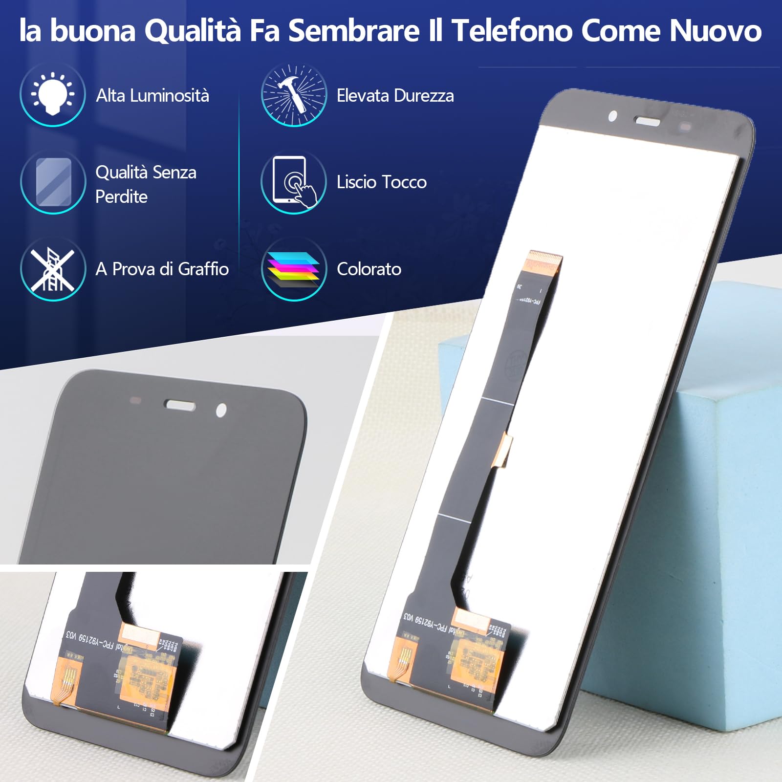 RongZy LCD Display per Oukitel G2/WP32 PRO Schermo LCD Touch Screen Assemblea Sostituzione di Vetro Digitalizzatore con Strumenti(Nero)