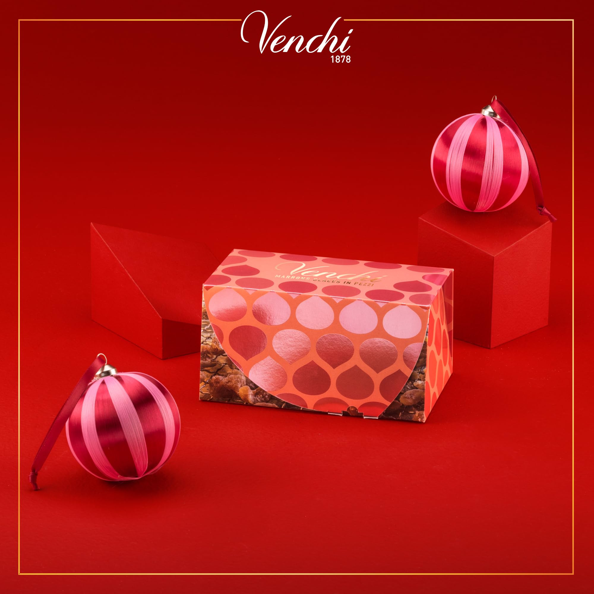 Venchi - Boîte Cadeau avec Marrons Glacés, 250 g - Idée cadeau Noël