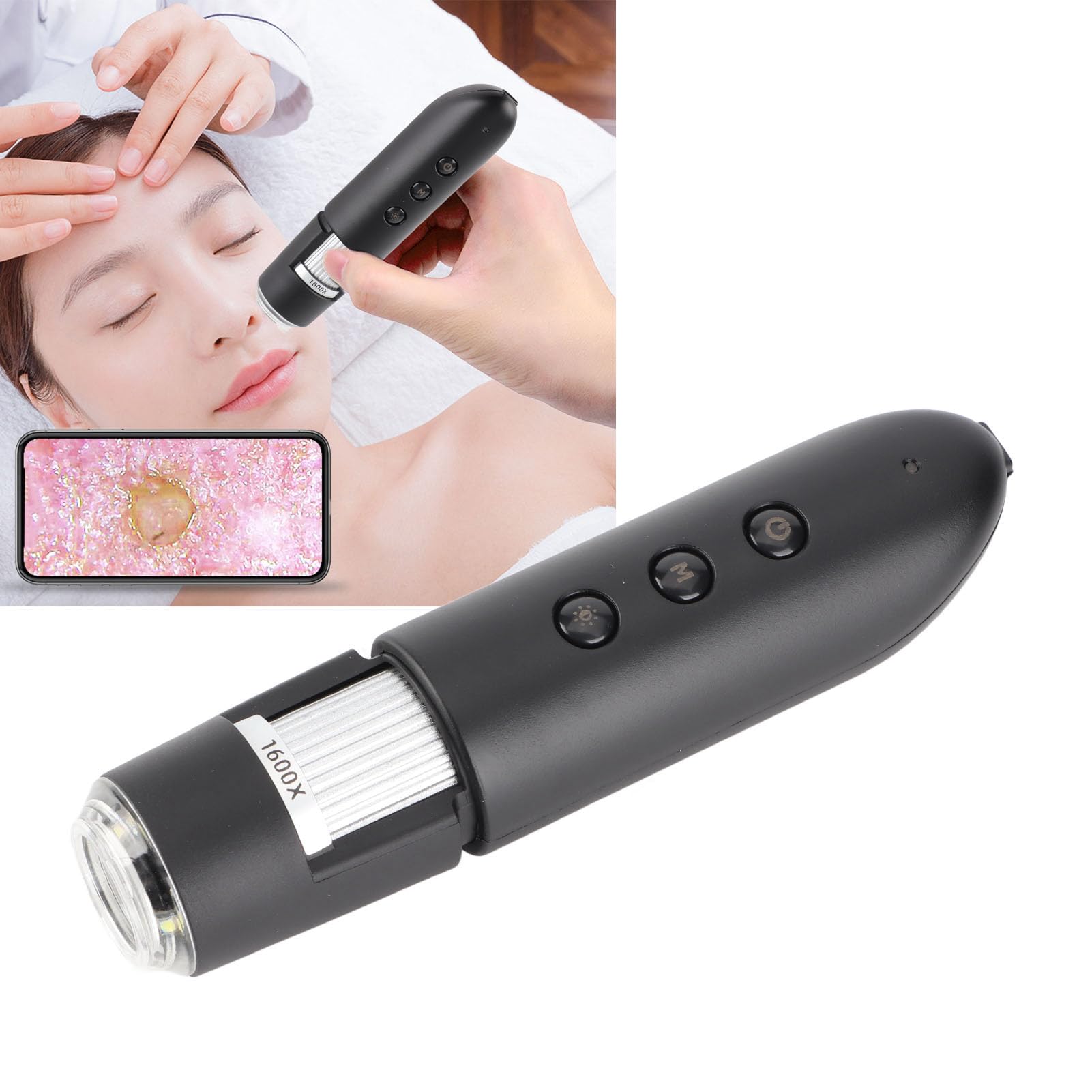 Huiddiagnose Haaranalysator Digitale microscoop Draadloos WIFI 1600X Super HD Handmicroscopen Elektronische detector voor hoofdhuid Haarfollikel Gezichtshuid Huiddiagnose Haaranalysator Digitale microscoop Draadloos WIFI 1600X Super HD Handmicroscopen Elektronische detector voor hoofdhuid Haarfollikel Gezichtshuid