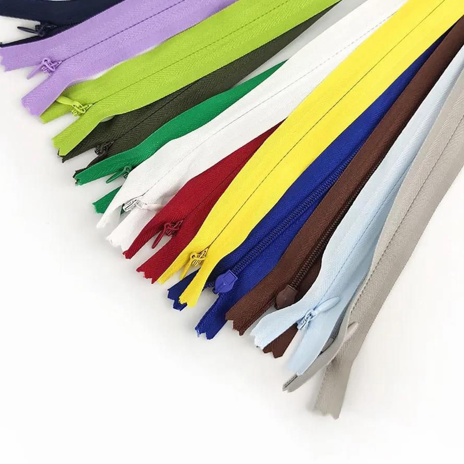 Zipper Fermeture éclair Invisible en Nylon Multicolore, 10 pièces, 28-80cm, Accessoires de Couture for Robe fermée(Giallo,60cm)