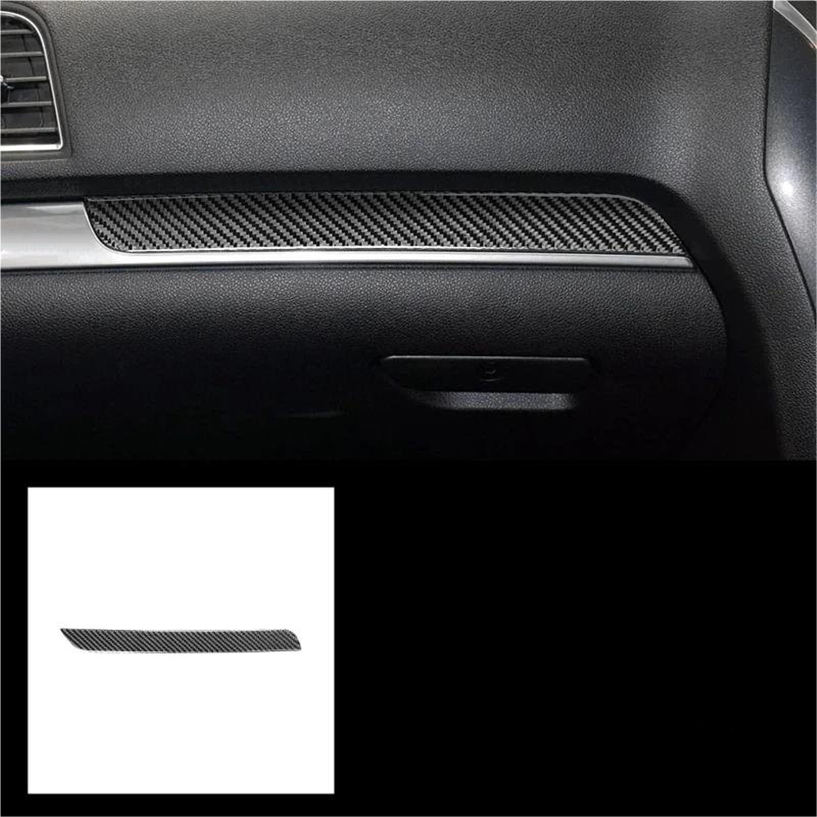 for Ford for Explorer 2013 2014 2015 2016 2017 2018 2019 Car Storage Box Trim Strip Decoration Cover Sticker Decal KISSGPIPOL(RHD Black)
