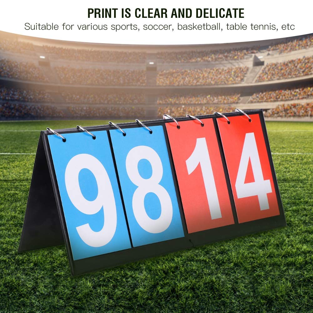 Image secondaire de MAGT Tableaux Scores, Tableau de Bord Sportif à 4 Chiffres, Tabletop Multifonctions Scoreboard- Score Jeux Counter for Le Sport,