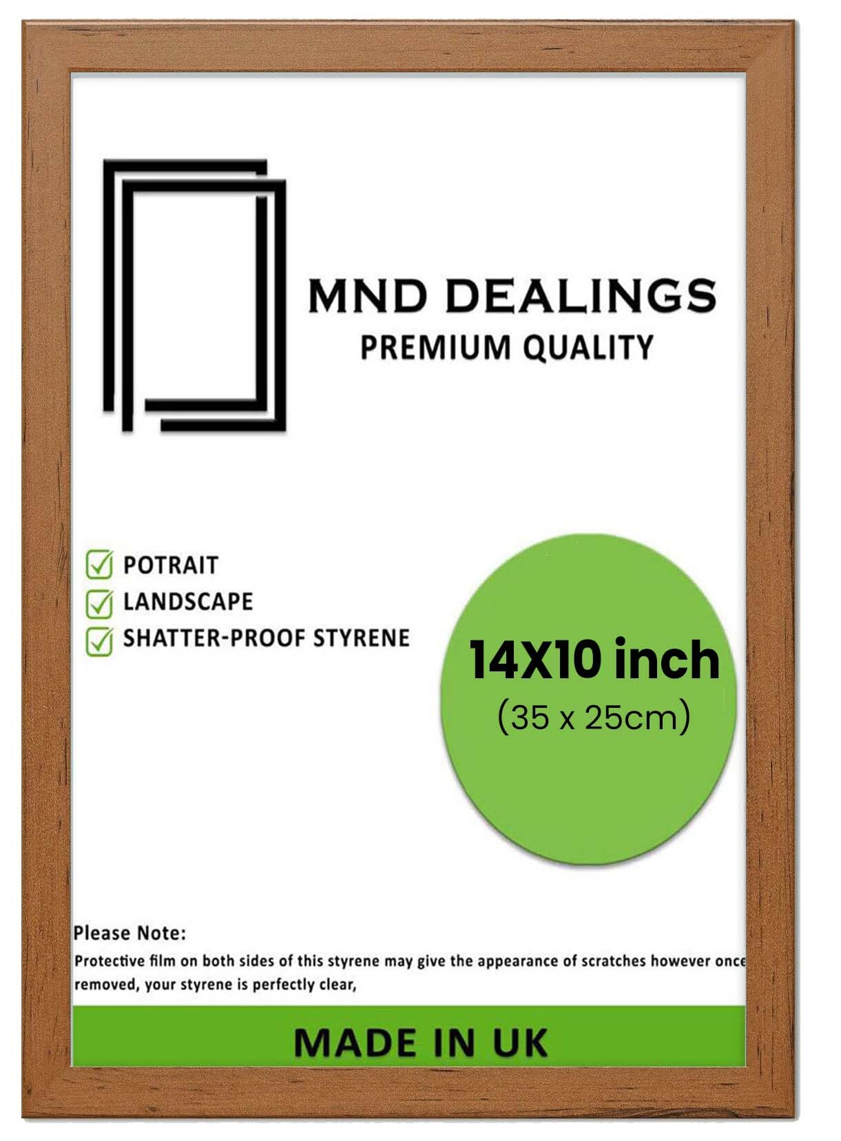 MND Dealings ® Modern 25x35 Inches Poster Photo Frames Wall Hanging or Tables Table Top with Backboard & Styrene Perfect for Your Wall Gallery or Living Room (14x10 inch,Walnut)