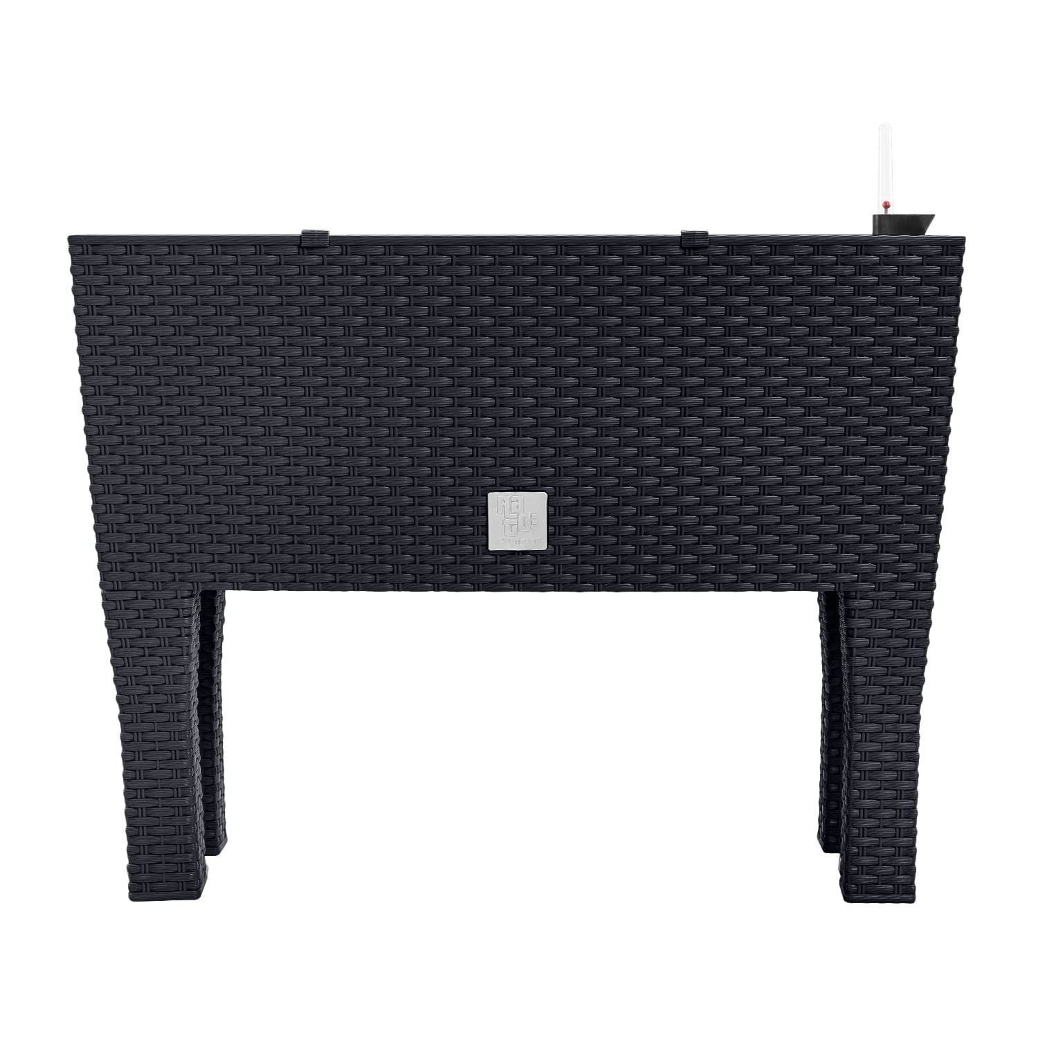 PAFEN 2X Blumentöpf Blumenkasten mit Füßen – 595 x 240 x 460 mm - Pflanztopf Rattan-Optik Übertopf Wasserstandsanzeiger Balkonkasten Pflanzkästen, Anthrazit
