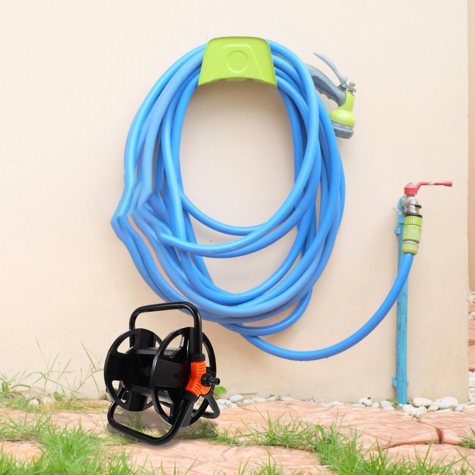 DECHOUS Avvolgitubo per Giardino in Plastica Meccanismo di Avvolgimento Semplice e Design Elegante per Organizzazione Ordinata in Ambienti Esterni