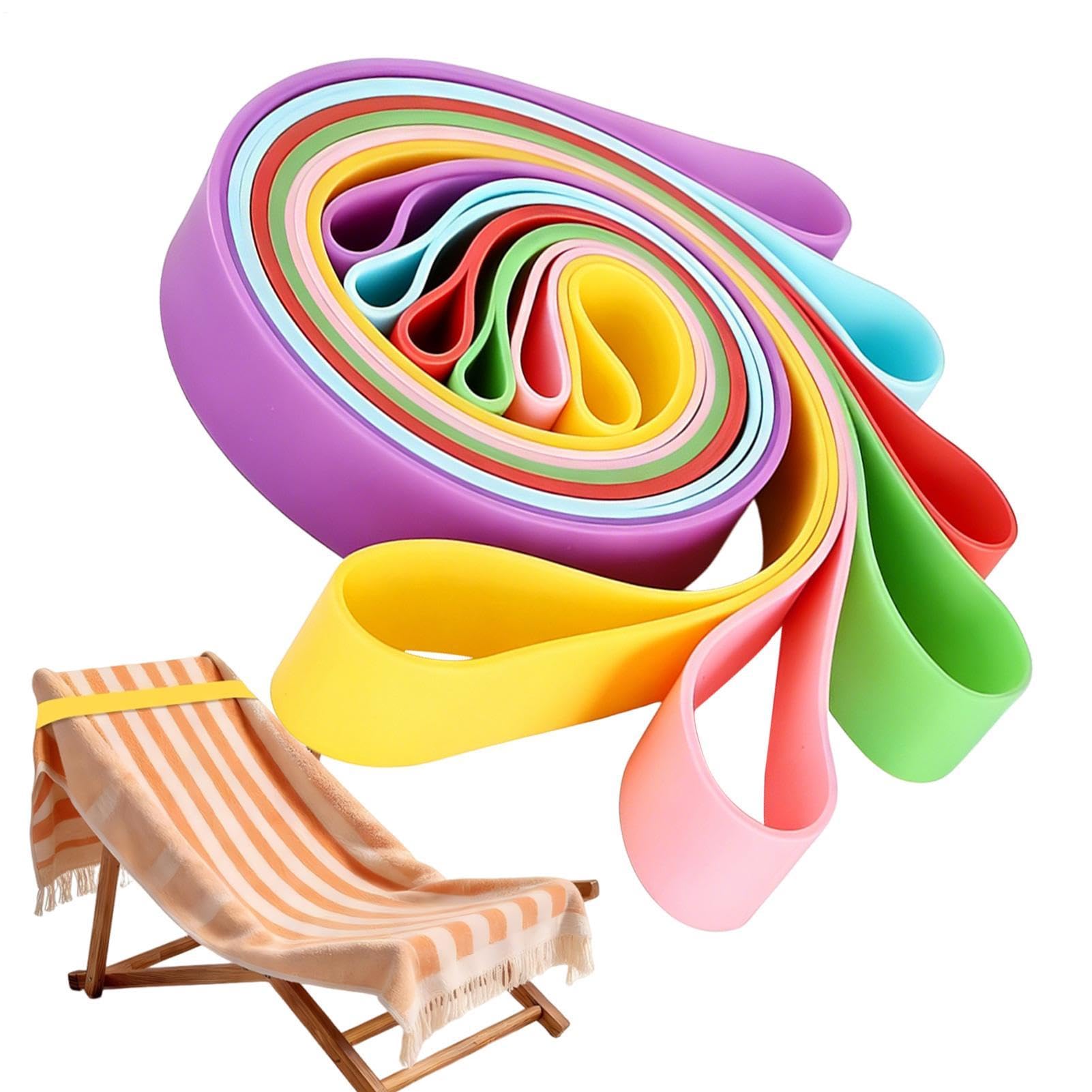 Bandas Para Toallas De Crucero, 6 Piezas, Clips De Silicona Para Toallas Para Tumbonas De Piscina | Soportes Imprescindibles Para Vacaciones En La Cubierta De Cruceros, Descanso Junto A La Piscina, Ca