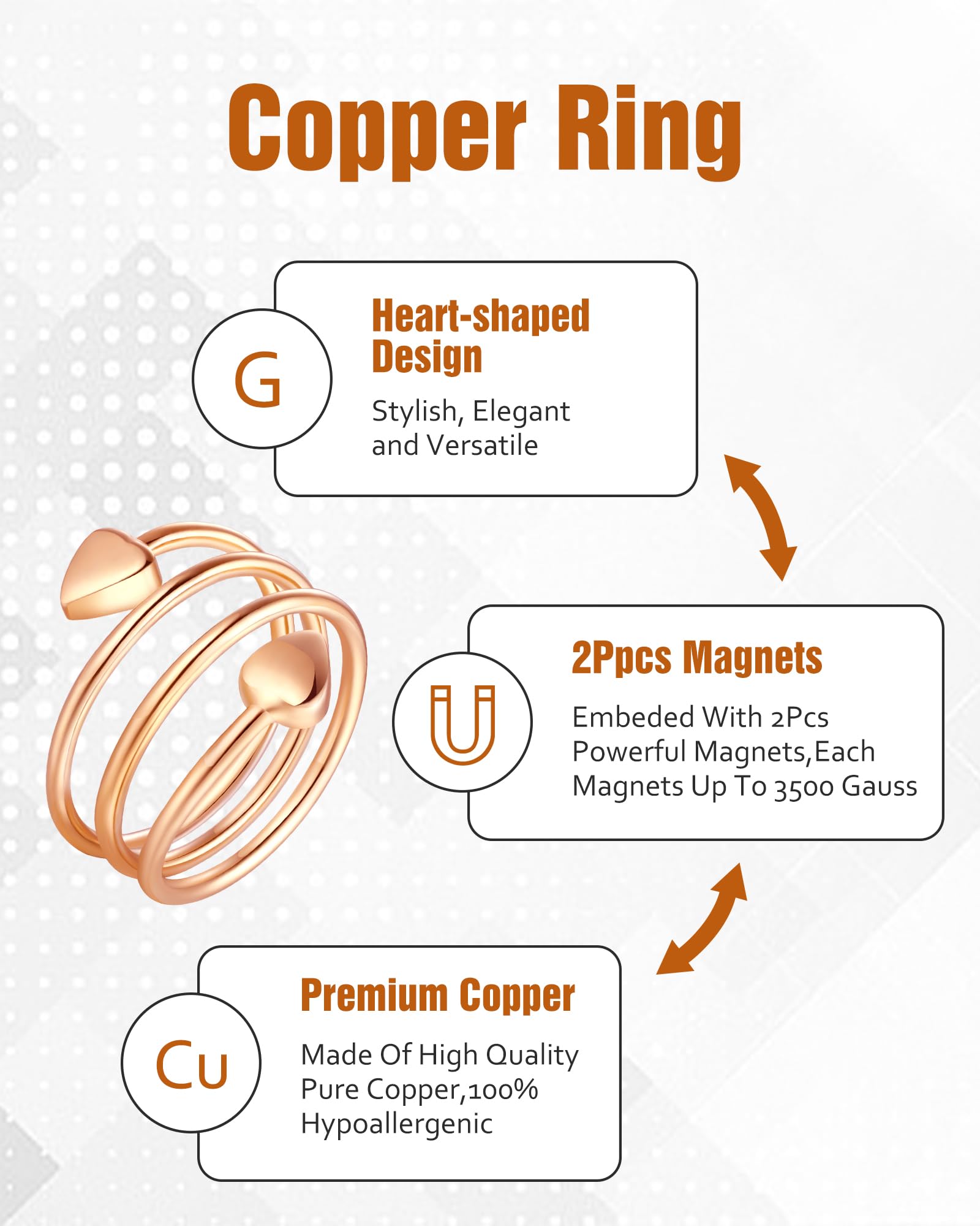 Jecanori Pulsera magnética de cobre puro 99,99% para mujer, ultrafuerte, con caja de regalo y herramienta de extracción