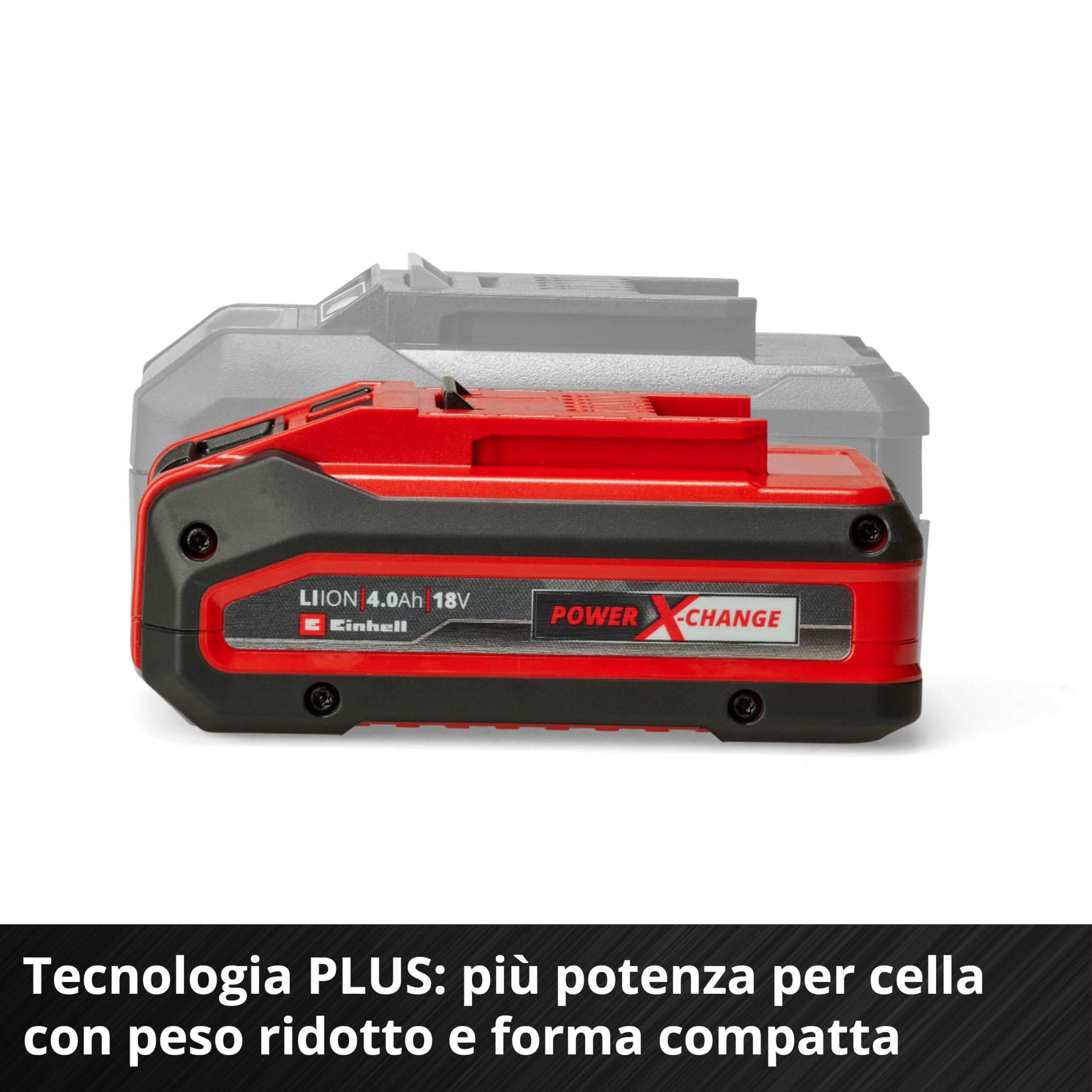 Original Einhell 4 Ah PLUS Power X-Change Starter Kit (1 batteria X 18 V 4 Ah PLUS, 1 caricabatterie 3 A, tempo di ricarica 75 min, adatto per tutti i dispositivi Power X-Change)