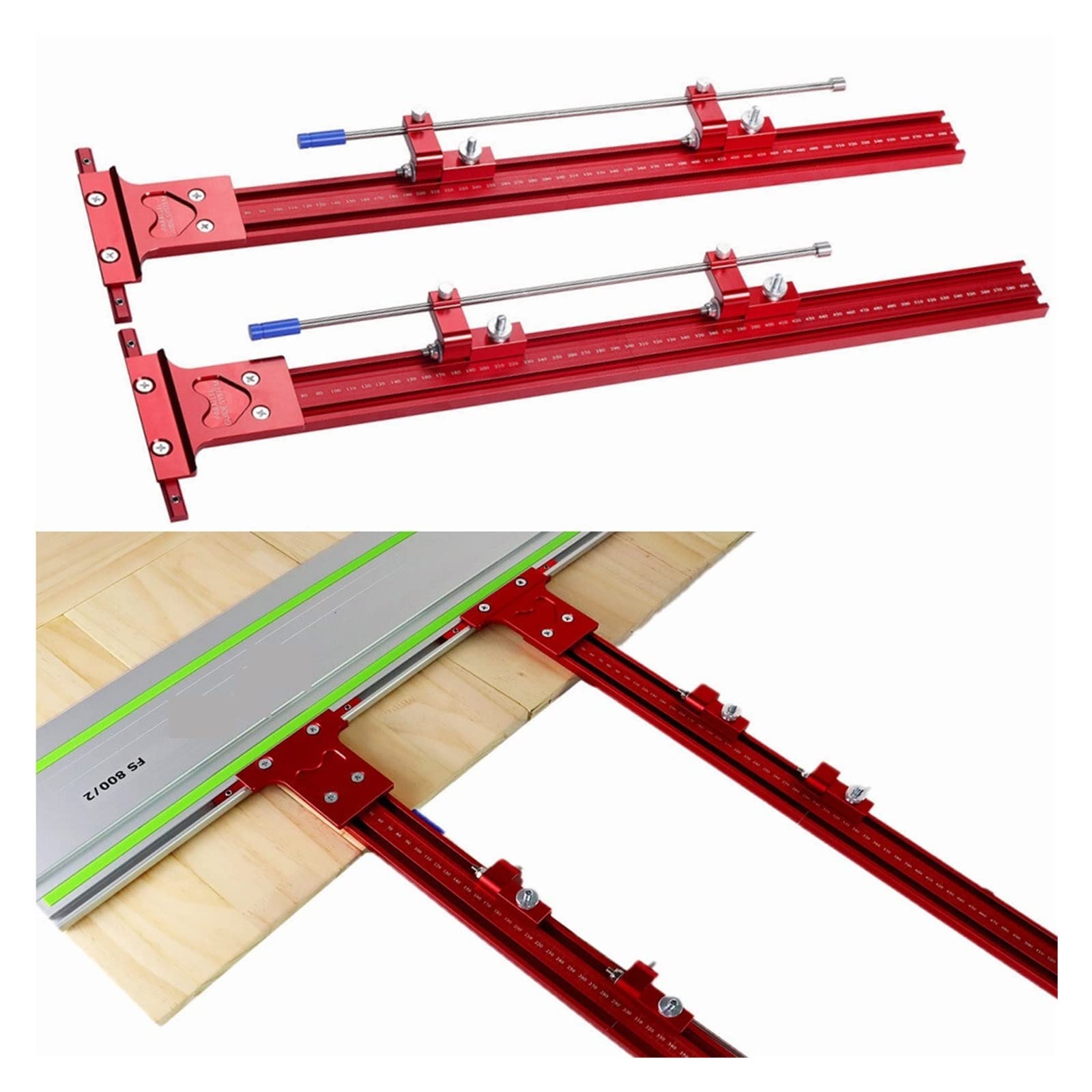 Parallel Rail Guide System Aluminium Alloy Circular Saw Track Set Fixed Guide Rail Bracket for Track Saw Repeatable Cuts