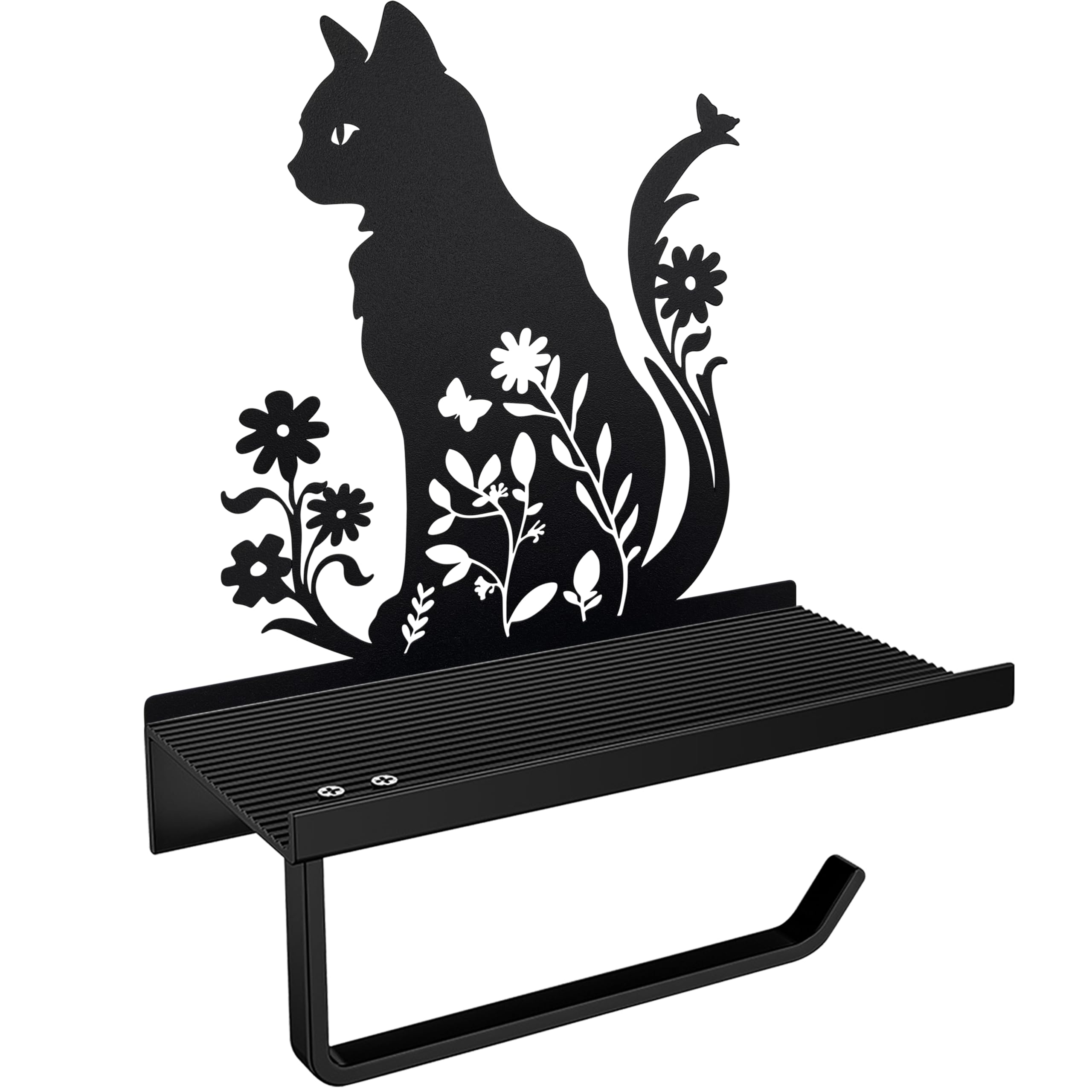 Funny Cat Toilet Paper Holder with Shelf, Farmhouse Bathroom Decor for Home — Amazon image 7