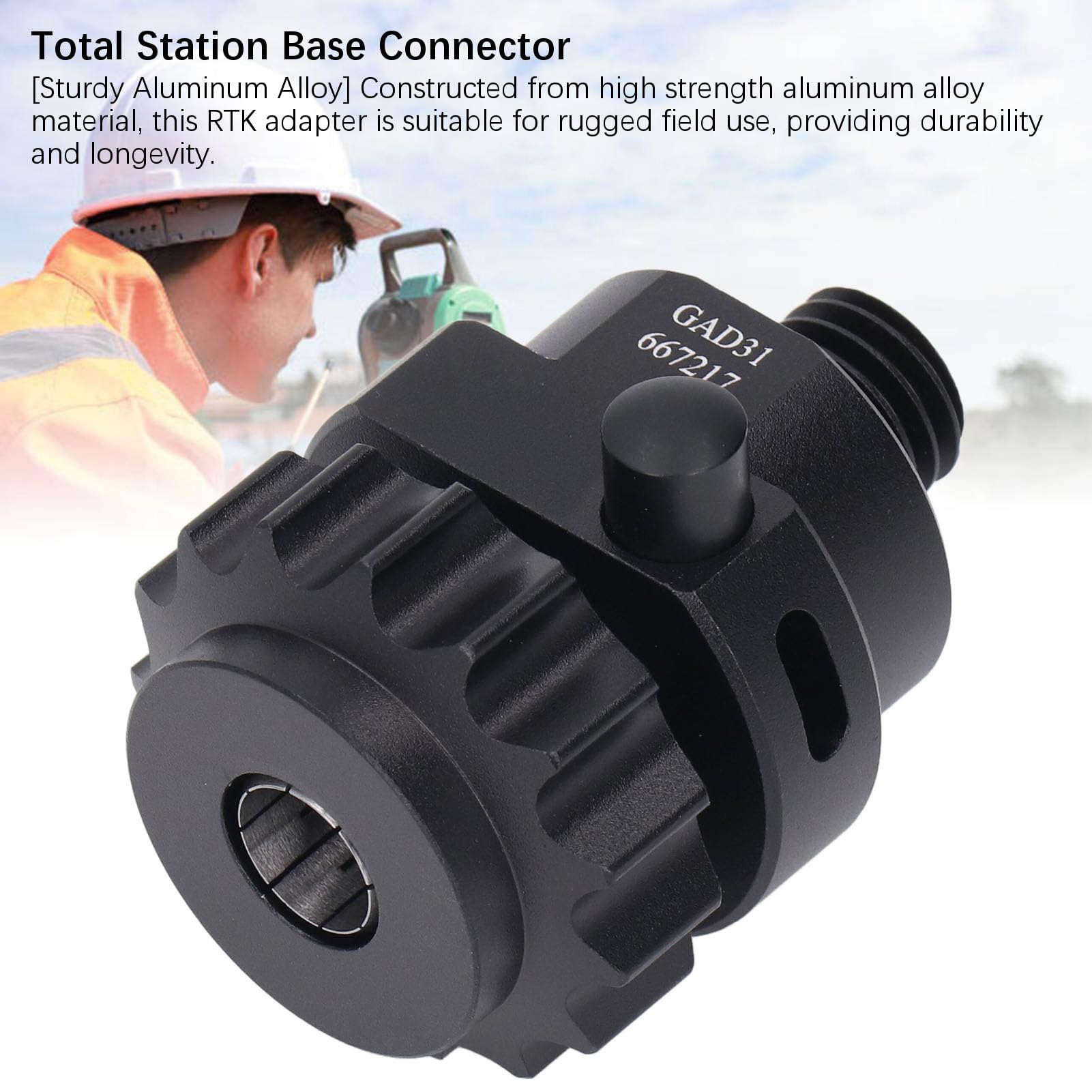 Generic Adapter Pryzmatu Stop Aluminium do Tachimetru GPS RTK Podstawa 5/8 Cala, 11 Gwintów Trwałe Połączenie Idealne do Pomiarów Geodezyjnych