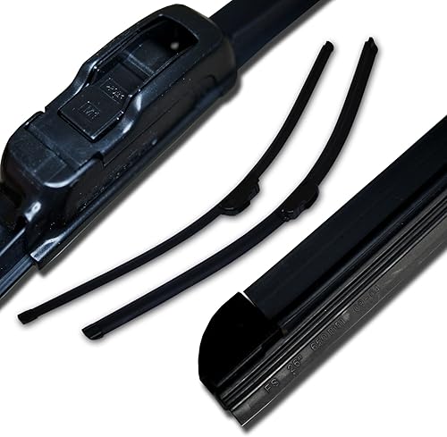 Miniatura 3 de TuningPros WBJ-28-28 J - Limpiaparabrisas sin soporte, 28 pulgadas (27.559in) lado del conductor y 28 pulgadas (27.559in) lado del pasajero, juego