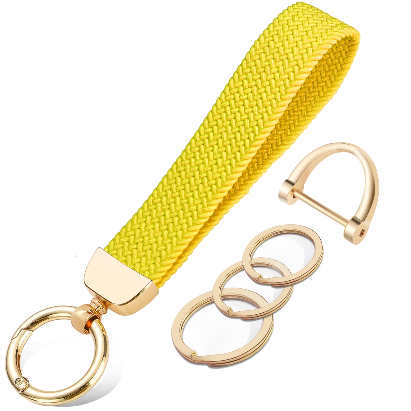 Stretchy Wristlet Keychain, Cute Key Chain Woven Wrist Lanyard Strap Keys Holder for Women Girl Men
