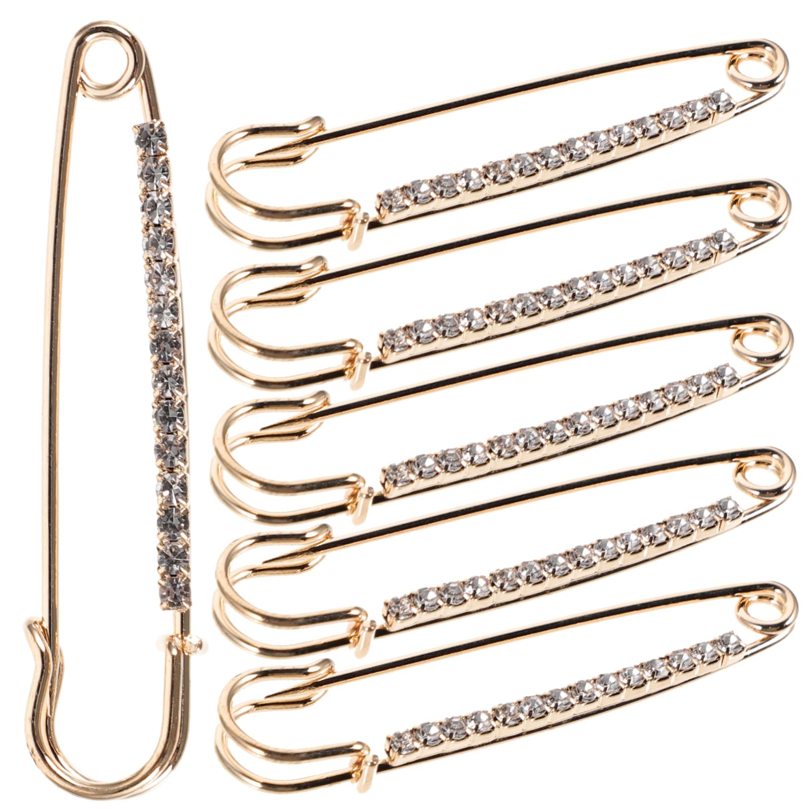 Lurrose 60piezas Alfileres De Seguridad De Rhinestones Broches Decorativos y Prácticos Para Ropa Fáciles De Usar y Almacenar Perfectos Para Manualidades y Accesorios De Moda