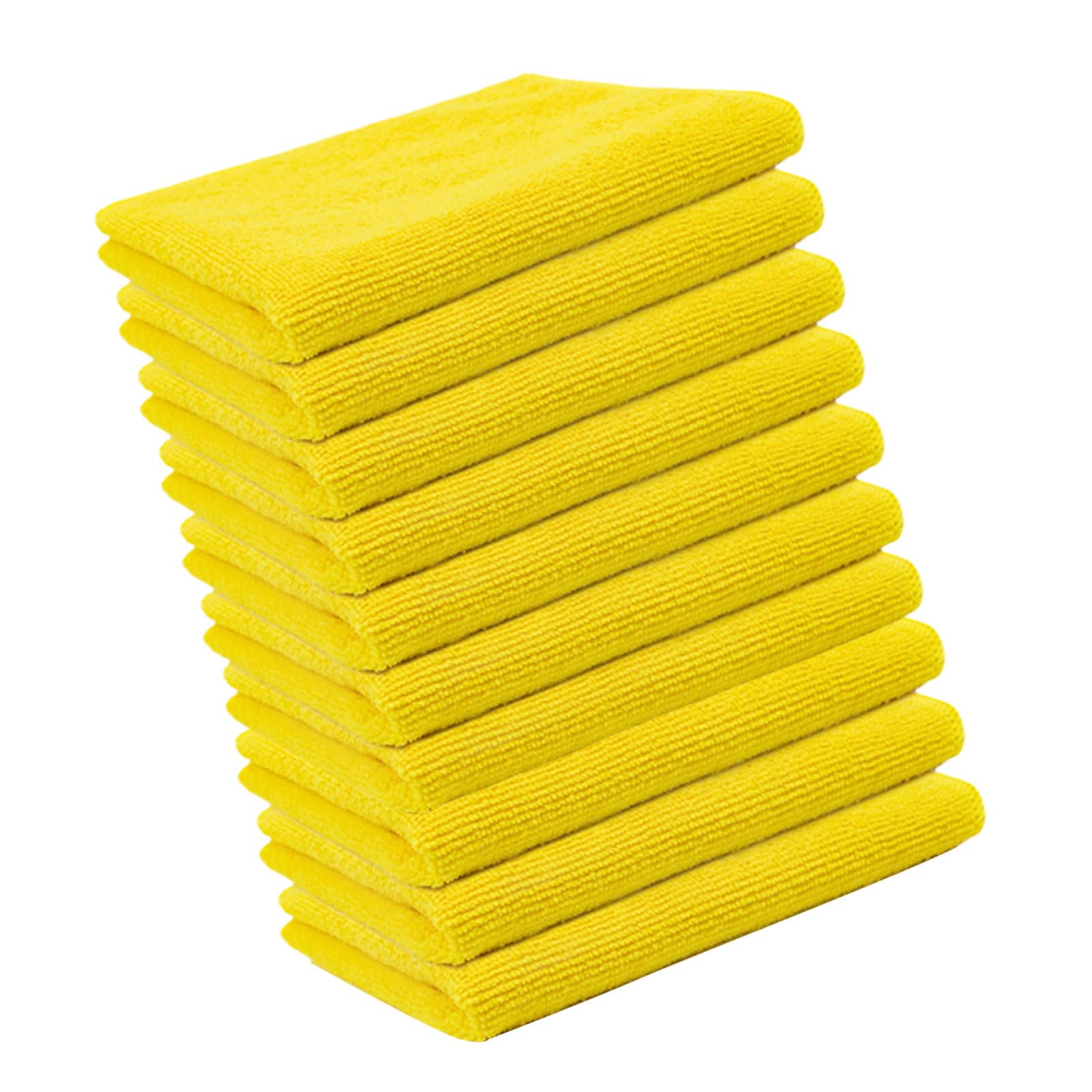 sodeber Microfiber Dusts Cloths for Polishing and Scrubbing, 10Pieces, Cleaner Cloths Quickly Dry and LintFree, Square Absorbent Towels