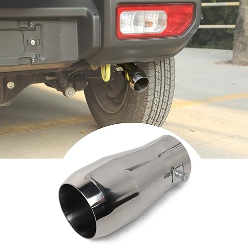 YOCTM JB64 JB74W Silenciador de escape de coche de acero inoxidable sólido plateado Tubo de cola de tubo de escape para Suzuki Jimny 2019 2020 2021