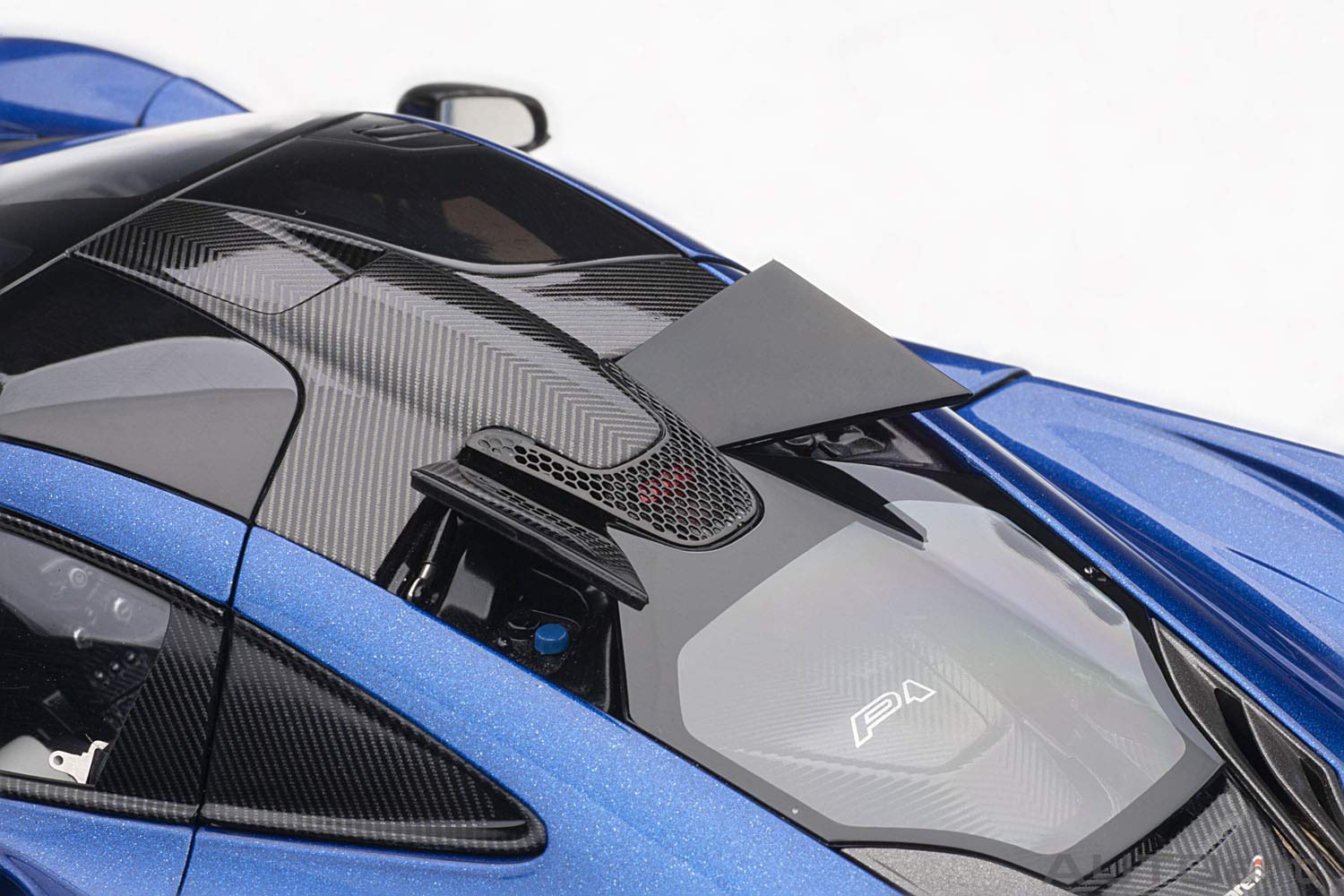 McLaren P1 Azure Blue/Metallic Dark Blue and Carbon Fiber 1/18 Model Car by Autoart 76061 Buy