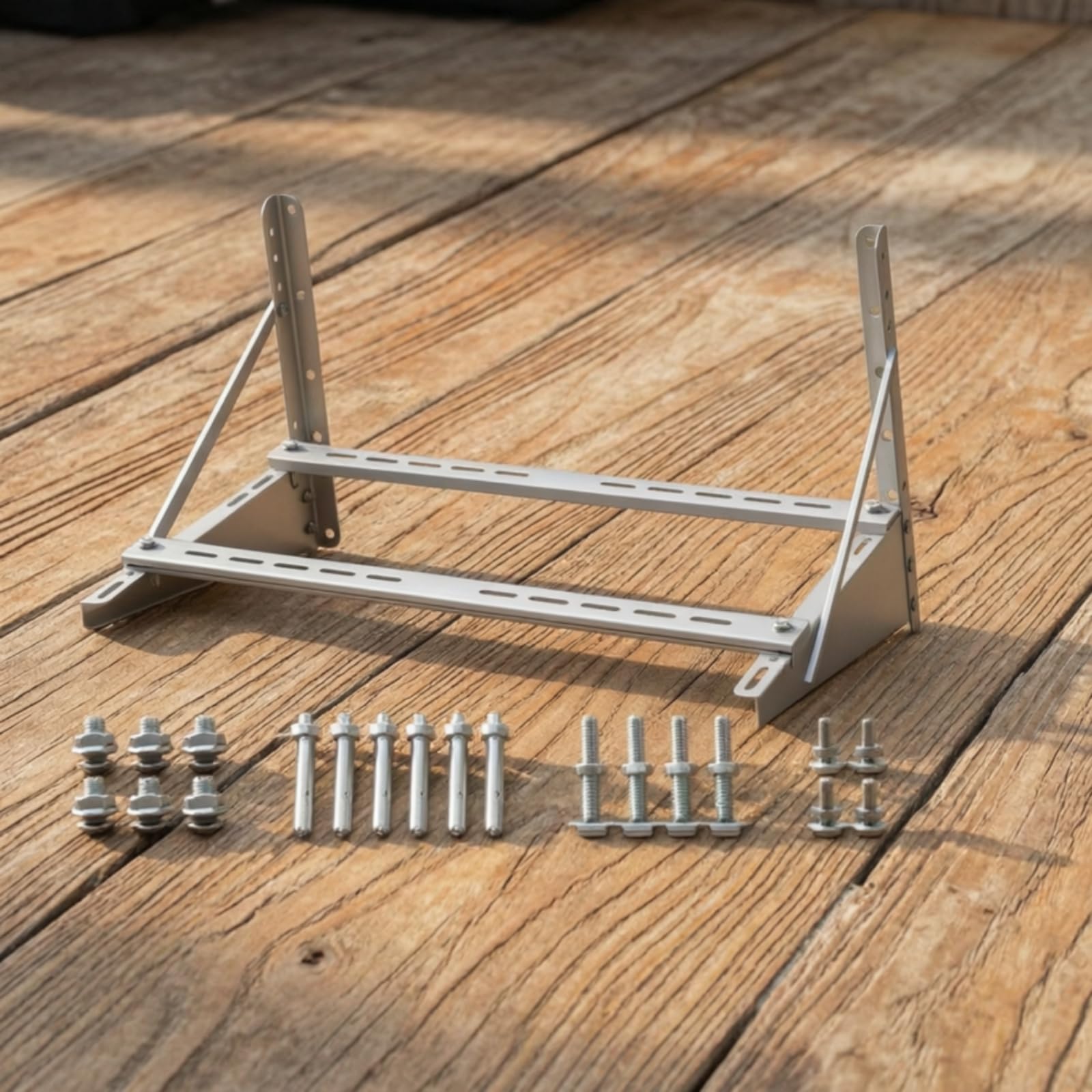 Supporto per Climatizzatore Universale , 5p 68 59 125cm | Telaio Angolare Rinforzato, Staffa per Condizionatore, Completo di Viti di Fissaggio, Balcone, Insttori