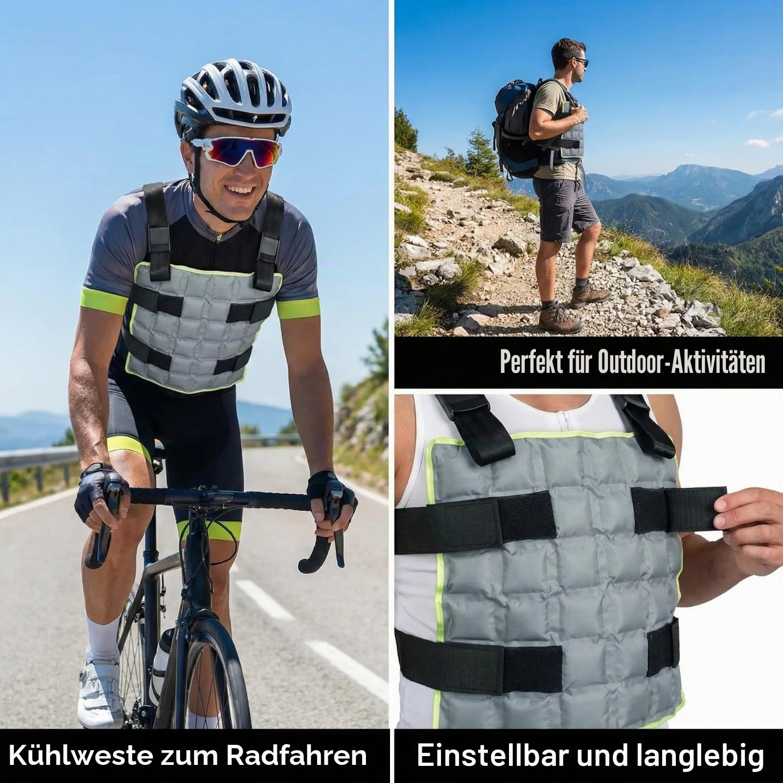 MR.ICE Cooling Vest for Men & Women - Adjustable Ice Vest for Motorcycle, Workers, Sports, Outdoor, Heat Relief