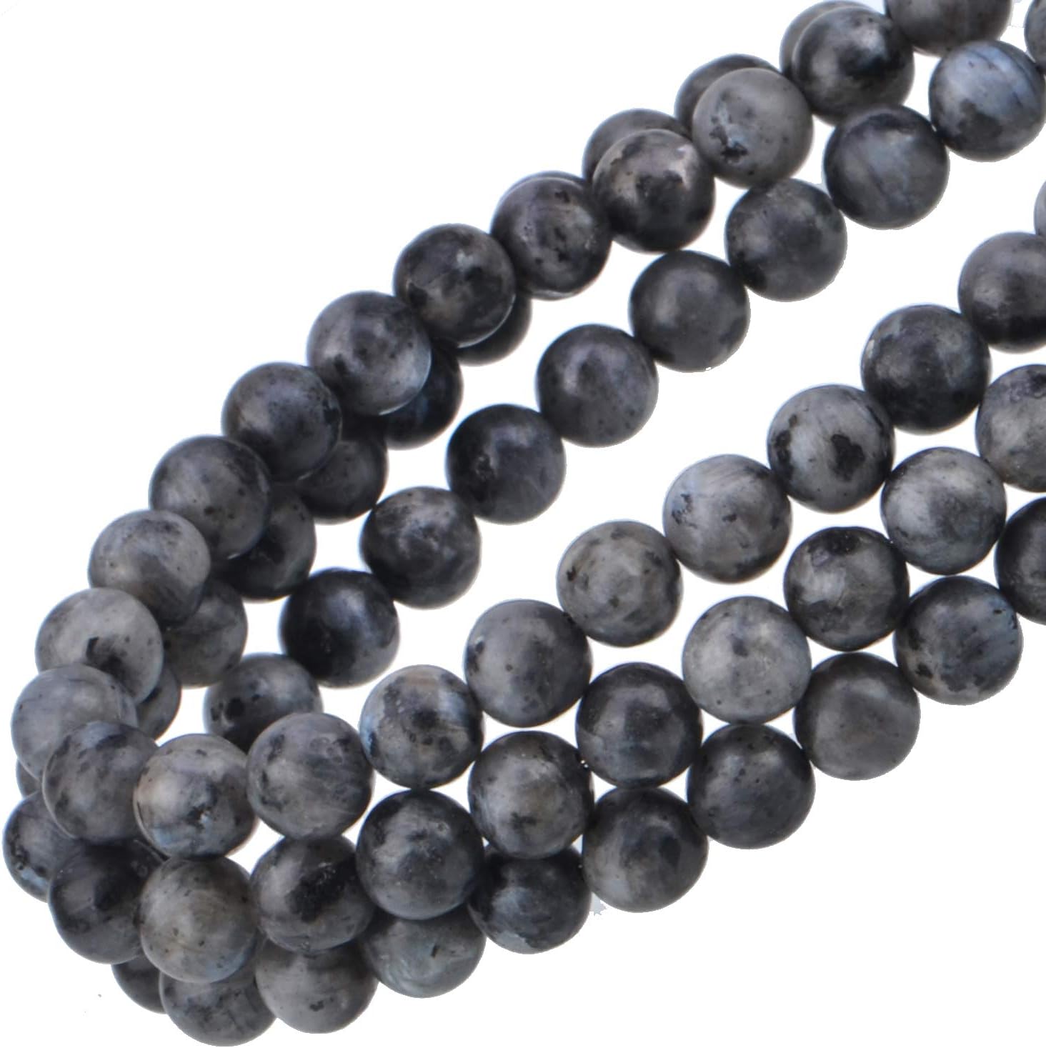 100Pcs Natural Crystal Beads Stone Gemstone Round Loose Energy Healing Beads with Free Crystal Stretch Cord for Jewelry Making (Larvikite Labradorite, 6MM) image 5