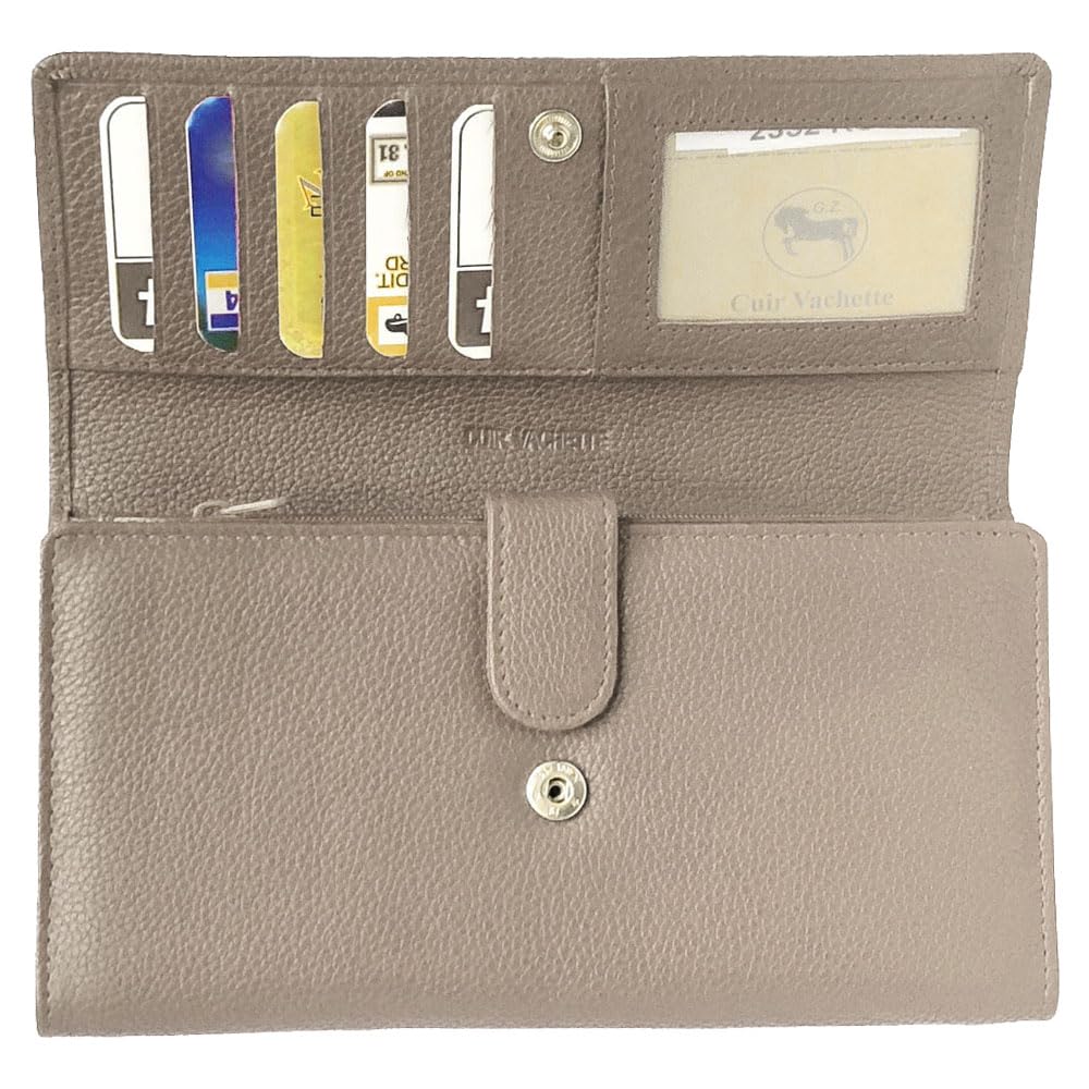 LOLUNA® Compagnon de Voyage Multifonction Tout en Un, Porte chéquier, Carte, Monnaie et identité - idée Cadeau Noël, fête, Anniversaire - Taupe