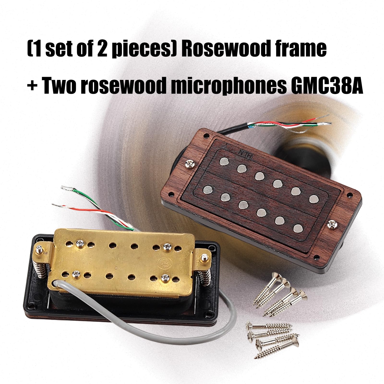 Humbucker - Juego de pastilla con imanes de cerámica y marco de madera para guitarra, sonido claro de alta salida, fácil instalación, juego de pastillas de guitarra