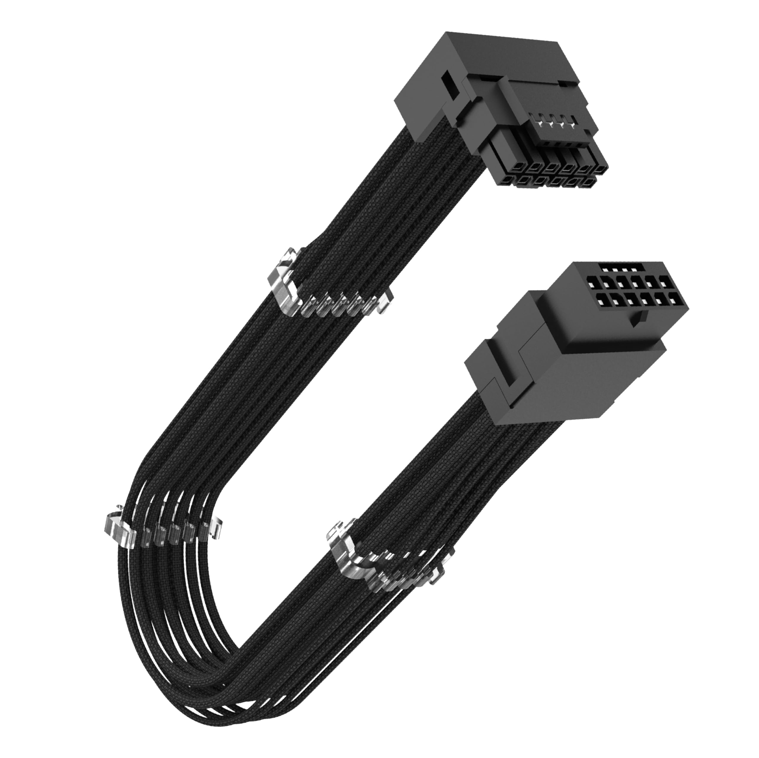 Akasa 90 Degree 12VHPWR Cable 12+4 Pin to 12+4 Pin Male to Female, 16AWG, 30cm (Black), Maximum 600W, ATX 3.0 PSU, Compatible with RTX 4090 4080 4070Ti 3090Ti Graphics Card, AK-CBPW32-30BK