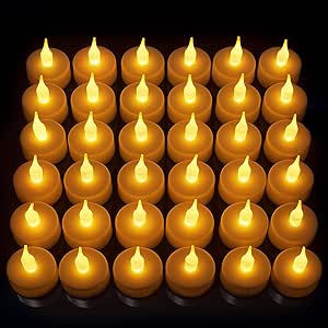 Vont LED Candles [24 Pack] Lasts 2X Longer, Realistic Tea Lights Candles, LED Tealight Candles, Flickering Bright Tealights, Battery Operated Candles, Flameless Candles, Unscented, Batteries Included