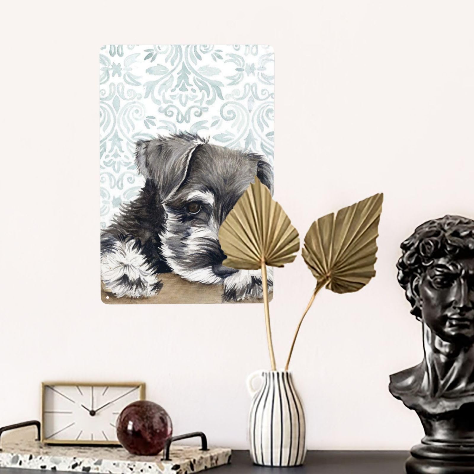 Amazon | シュナウザー 可愛い 犬 ブリキ看板 メタルプレート