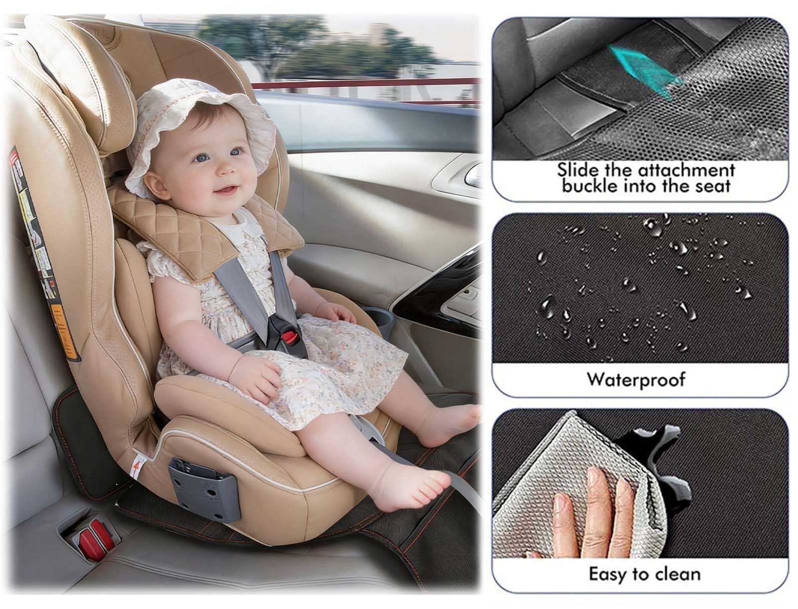 MINZHI Funda para Asiento Trasero, con Bolsillos de Malla, Protector de Asiento de Coche, Protector de Asiento, Protector de Asiento para Coche, Adecuado para Usar en los Asientos Traseros.