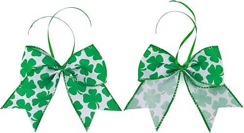 Miniatura 3 de 12 lazos de arpillera irlandeses de trébol verde de 6 pulgadas para decoración de pared de puerta de fiesta del día de San Patricio (trébol)