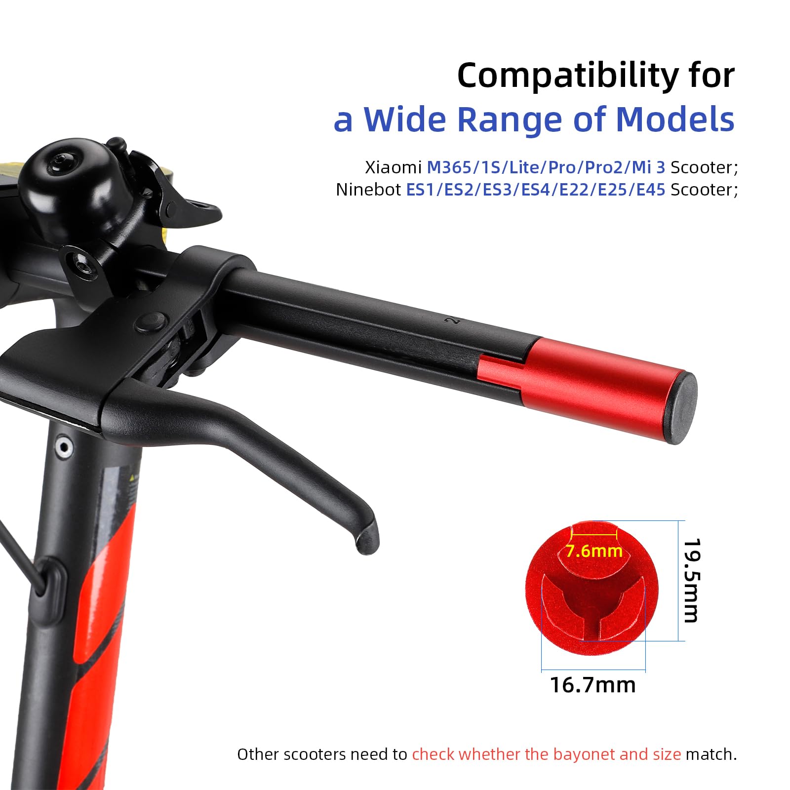 ulip Extension de guidon de trottinette électrique en aluminium pour maintenir le tableau de bord et les rétroviseurs pour Xiaomi M365 Pro Pro2 1S MI3 et Segway Ninebot ES Series