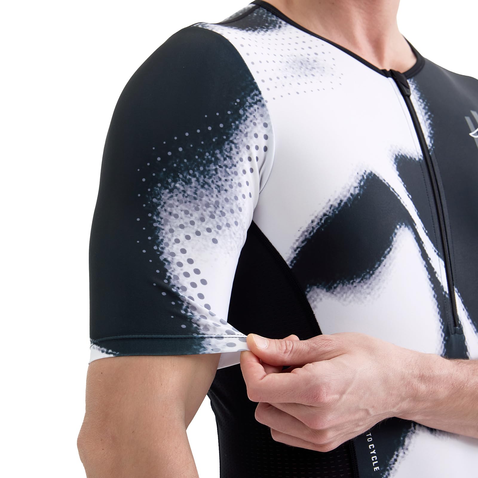 Santic Herren Triathlonanzug Gepolstert Einteiler Kuzarm Pro Fahrrad Skinsuit Rennsport Trisuit Abnehmen Radsportanzug