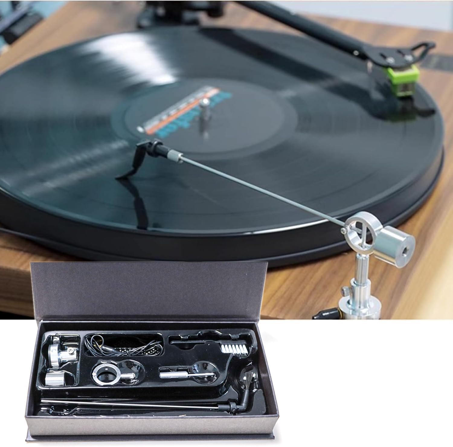 Spazzole per La Pulizia di Dischi in Vinile Hi-Fi, Braccio di Pulizia Antistatico, Altezza Regolabile da 4,5 A 6 Cm, Puliscono I Dischi Durante La Riproduzione, Rimuovono Polvere E Carica