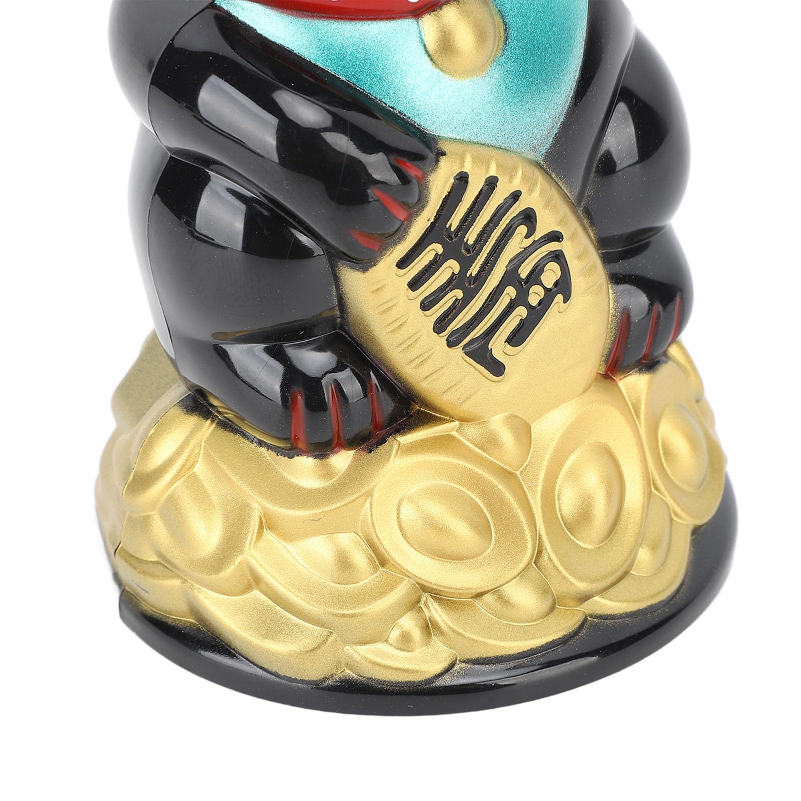 Greensen Maneki Neko Machający Kot, Zasilany Bateriami, Talizman Szczęścia, Śliczna Figurka Dekoracyjna na Biurko, Akcesoria do Mieszkania, 10,5 cm